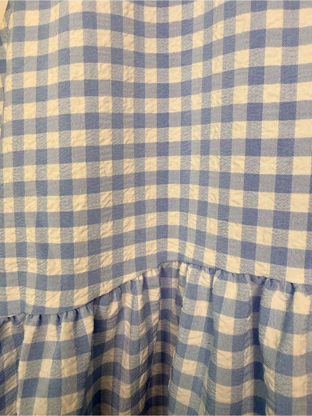 En Saison Light Blue Gingham Tiered Dress Women’s size medium - Picture 3 of 5